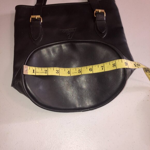 Vintage Guess Black Bucket Tote Shoulder Bag Purse - Picture 3 of 11